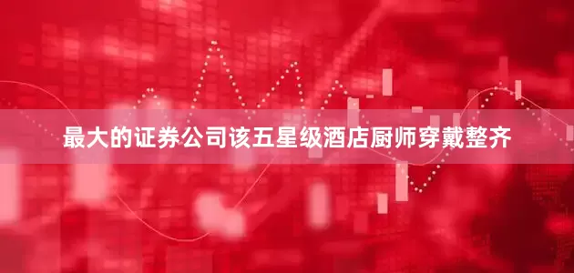 最大的证券公司该五星级酒店厨师穿戴整齐