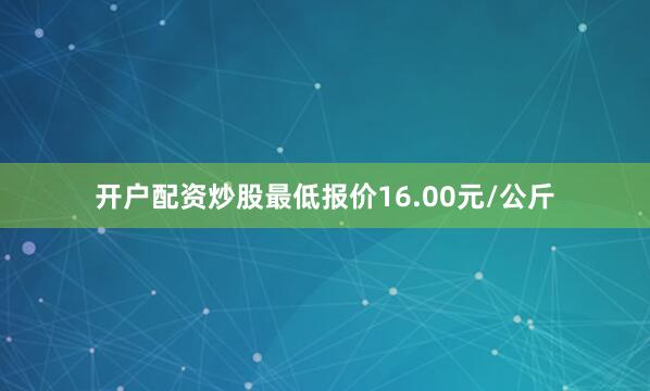 开户配资炒股最低报价16.00元/公斤