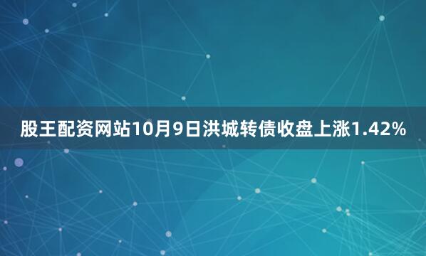 股王配资网站10月9日洪城转债收盘上涨1.42%
